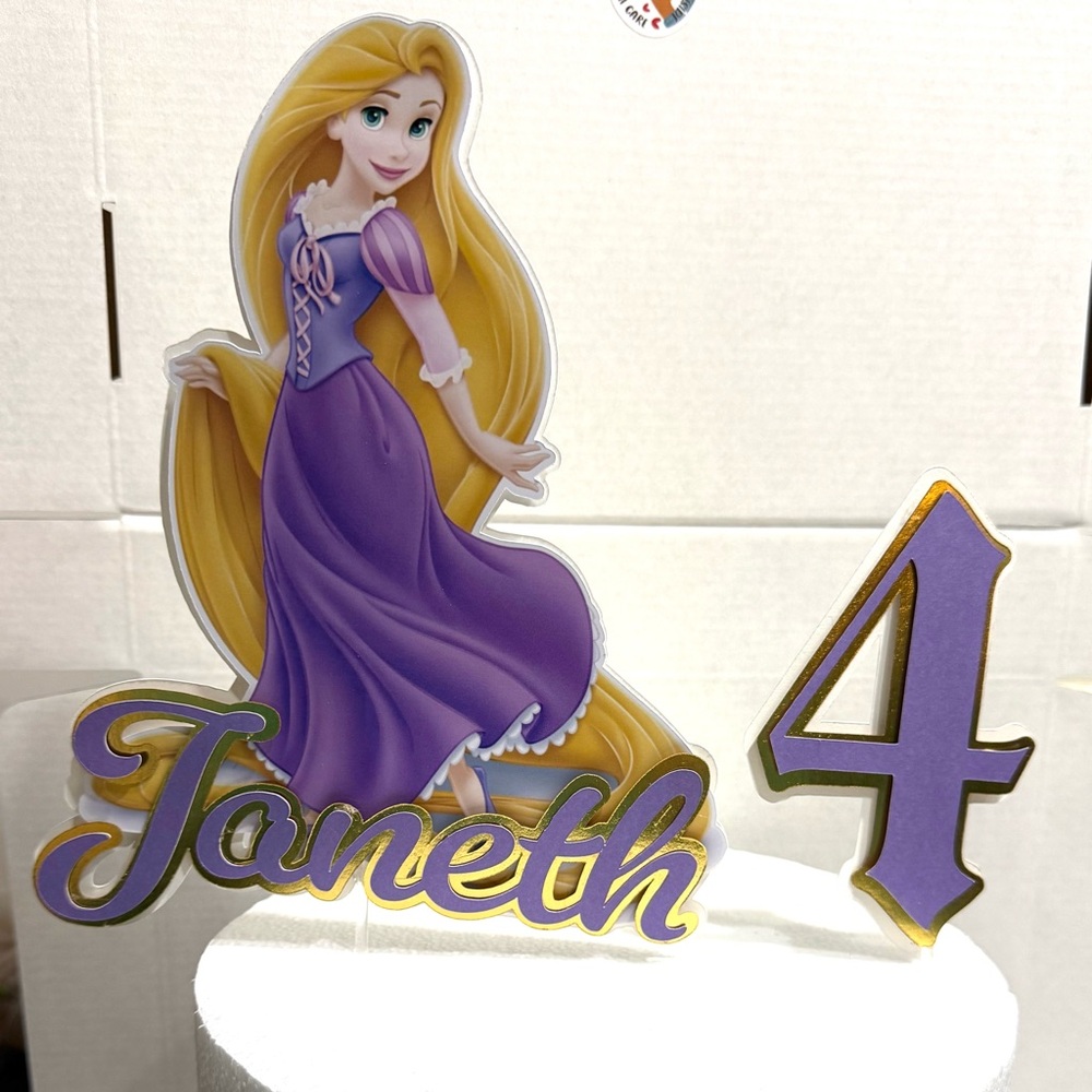 Purple Princess Cake Topper Set